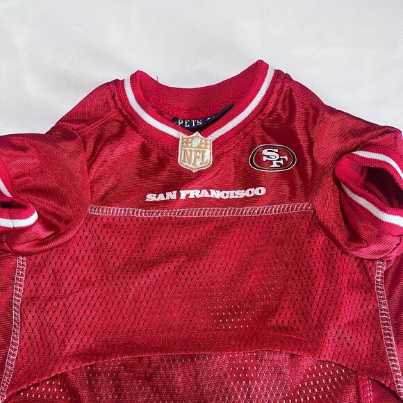 ✨Pets First San Francisco 49ers Dog Jersey Medium Red Mesh NFL Pet Apparel - Picture 7 of 7
